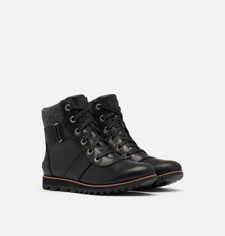 Sorel Dam Snörstövlar Svarta - Harlow™ Conquest Låga - WAL-468795
